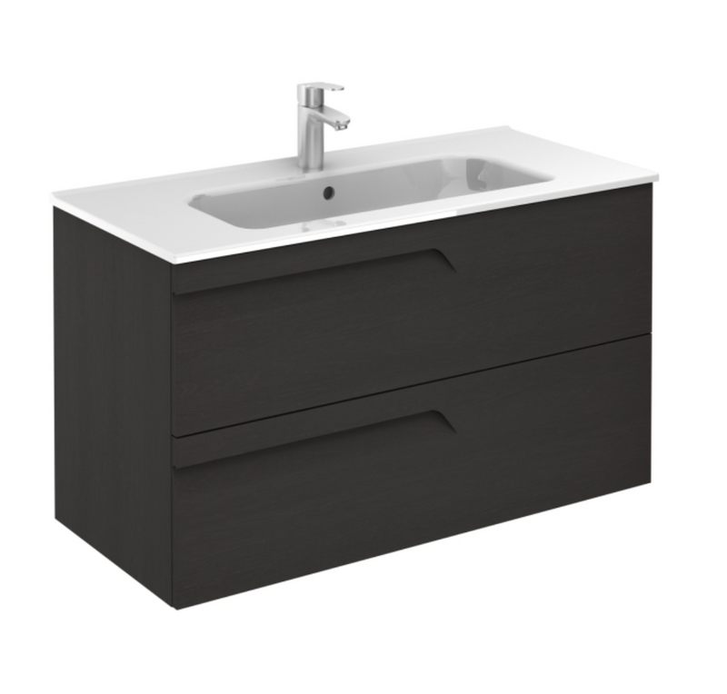 Vitale Smoke 1010 Vanity Unit with Square Ceramic Basin