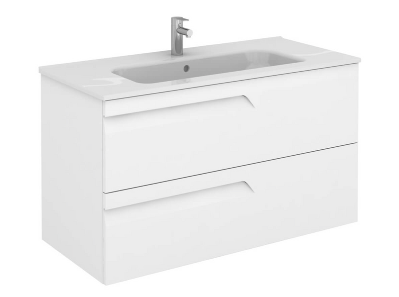 Vitale Smoke 1010 Vanity Unit with Square Ceramic Basin