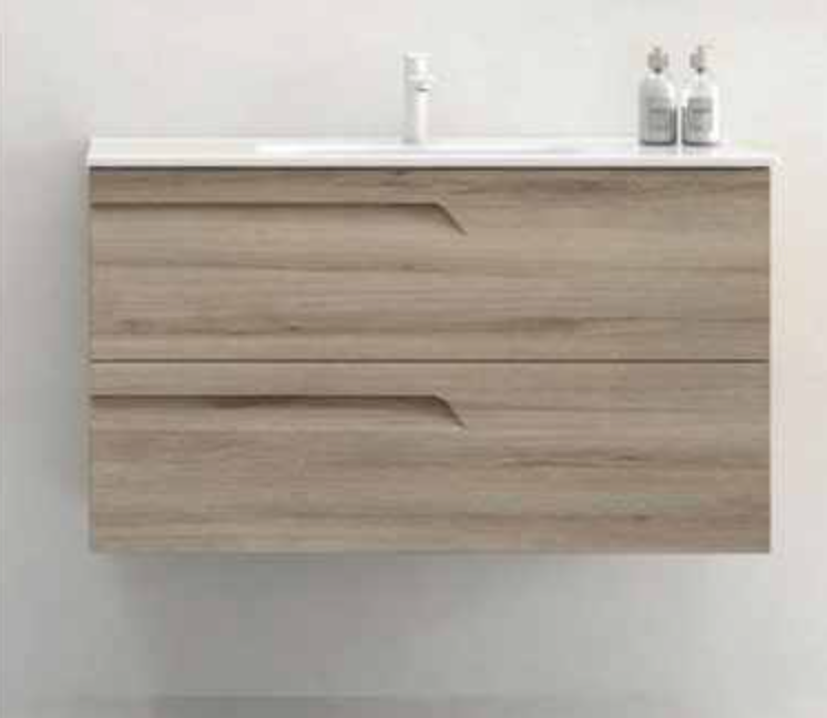 Vitale Smoke 1010 Vanity Unit with Square Ceramic Basin