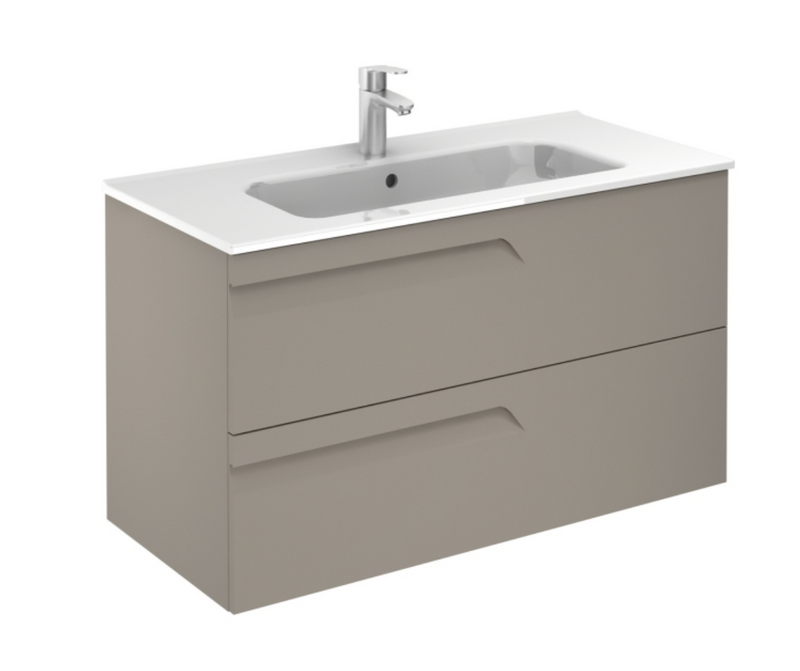 Vitale Smoke 1010 Vanity Unit with Square Ceramic Basin