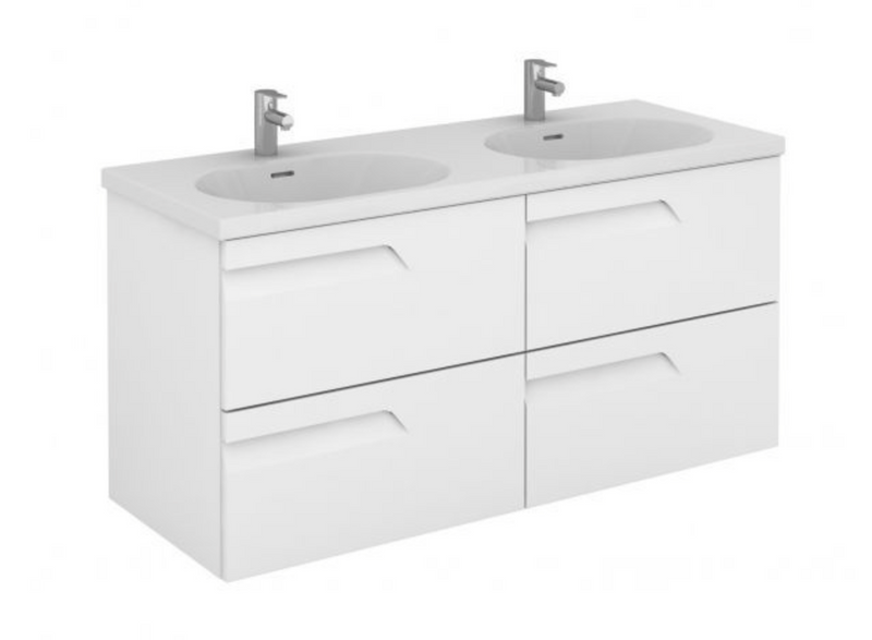 Vitale Smoke 1210 Vanity Unit with Double Square Ceramic Basin