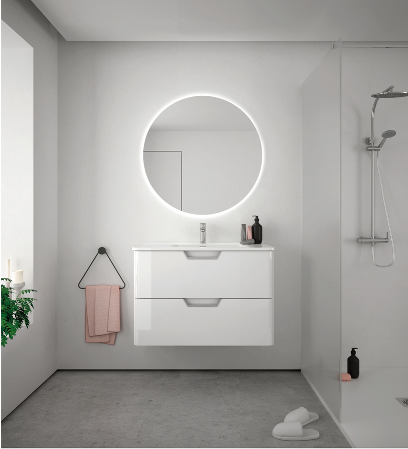 Life Gloss White 810 Wall Hung Vanity Unit with Basin