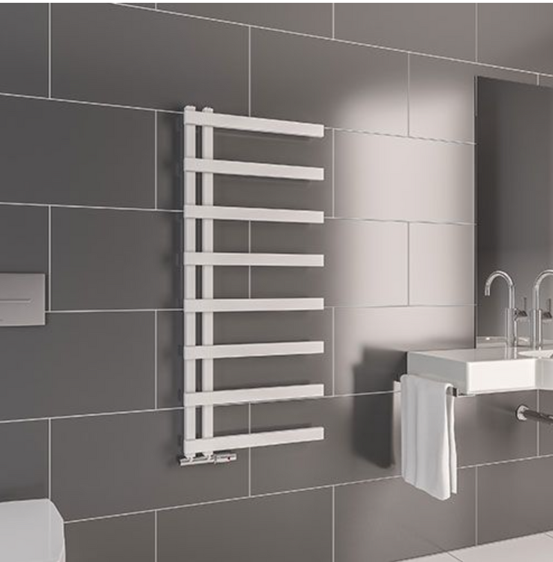 Aria Textured Black Designer Towel Rail 500 x 1150mm