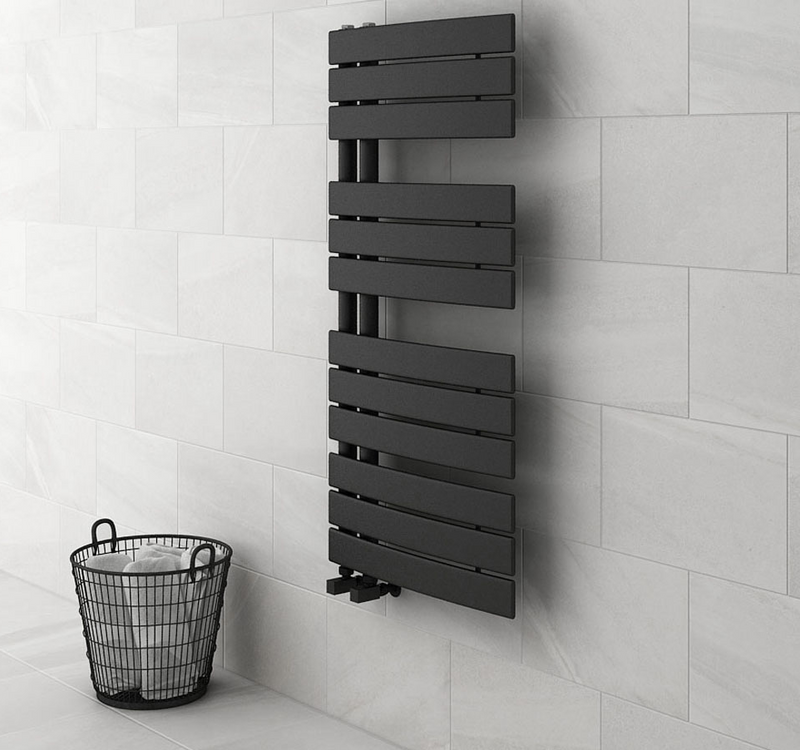 Pezzo Black Designer Towel Rail 500 x 800mm