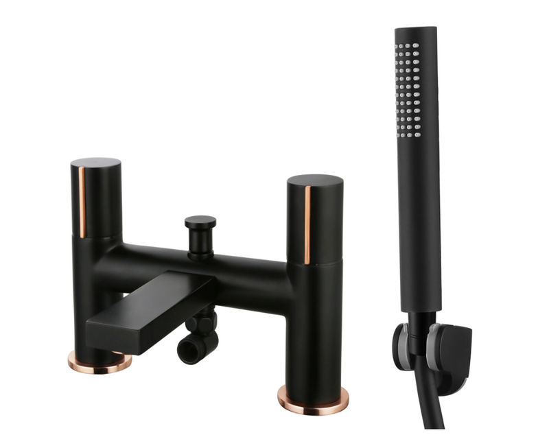 Velar Matt Black/Copper Bath Shower Mixer