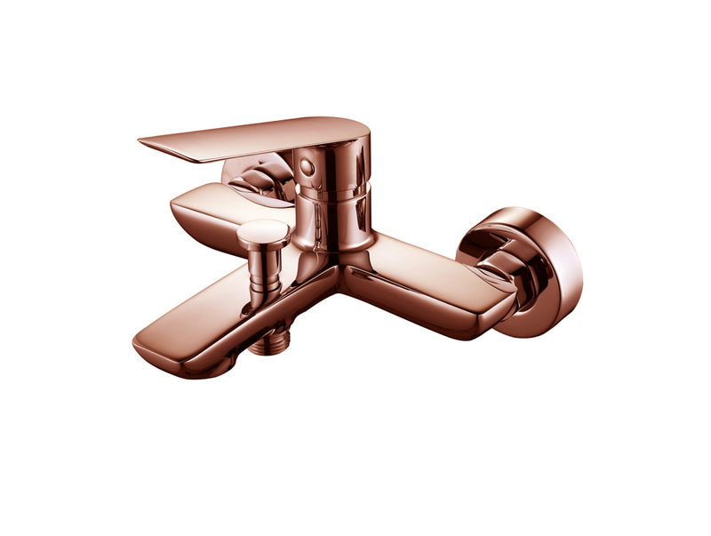 Sleek Rose Gold Wall Mounted Bath Shower Mixer