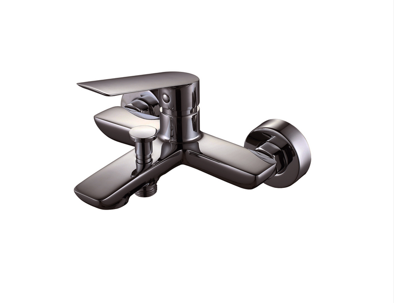 Sleek Matt Rodium Wall Mounted Bath Shower Mixer