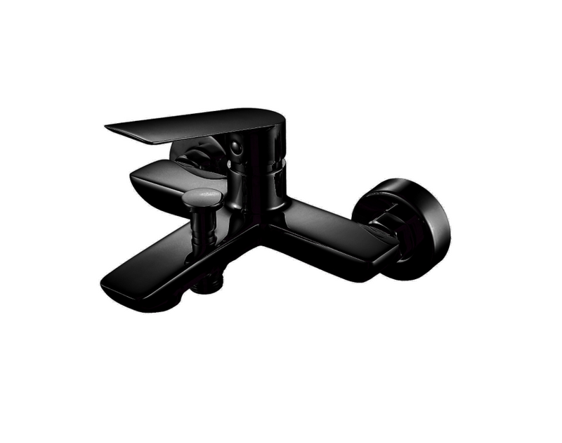 Sleek Matt Black Wall Mounted Bath Shower Mixer