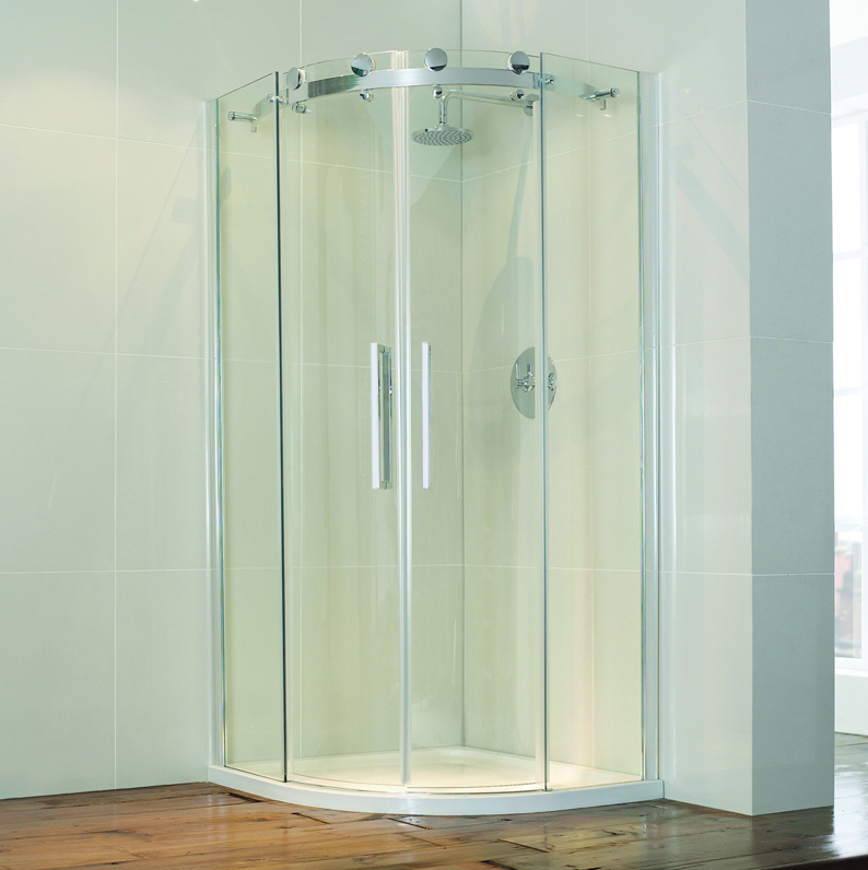 Frameless 2 Door Quadrant 8mm Shower Enclosure 1000 x 1000mm