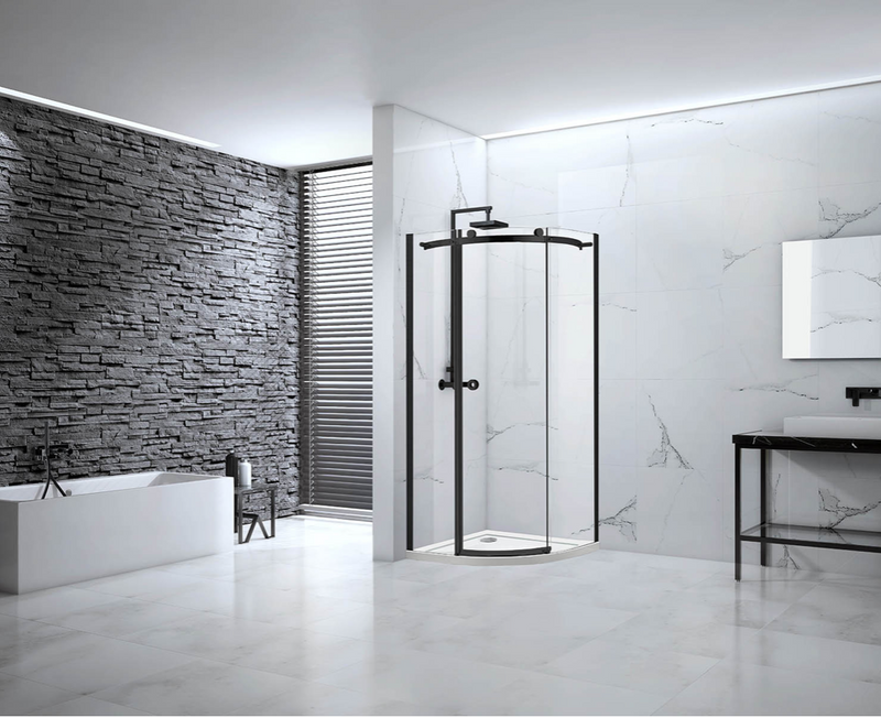 Sphere Noir Black 1 Door Quadrant 8mm Shower Enclosure 900 x 900mm