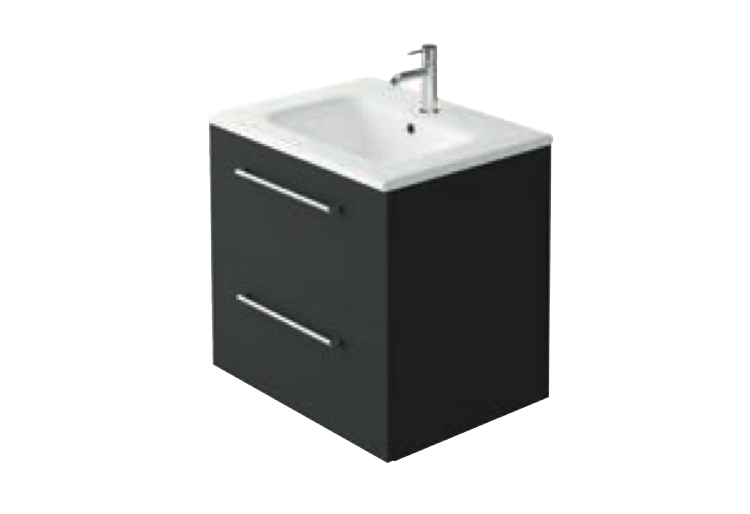 Azure Soft Noir Black 800 Wall Hung Vanity with Basin