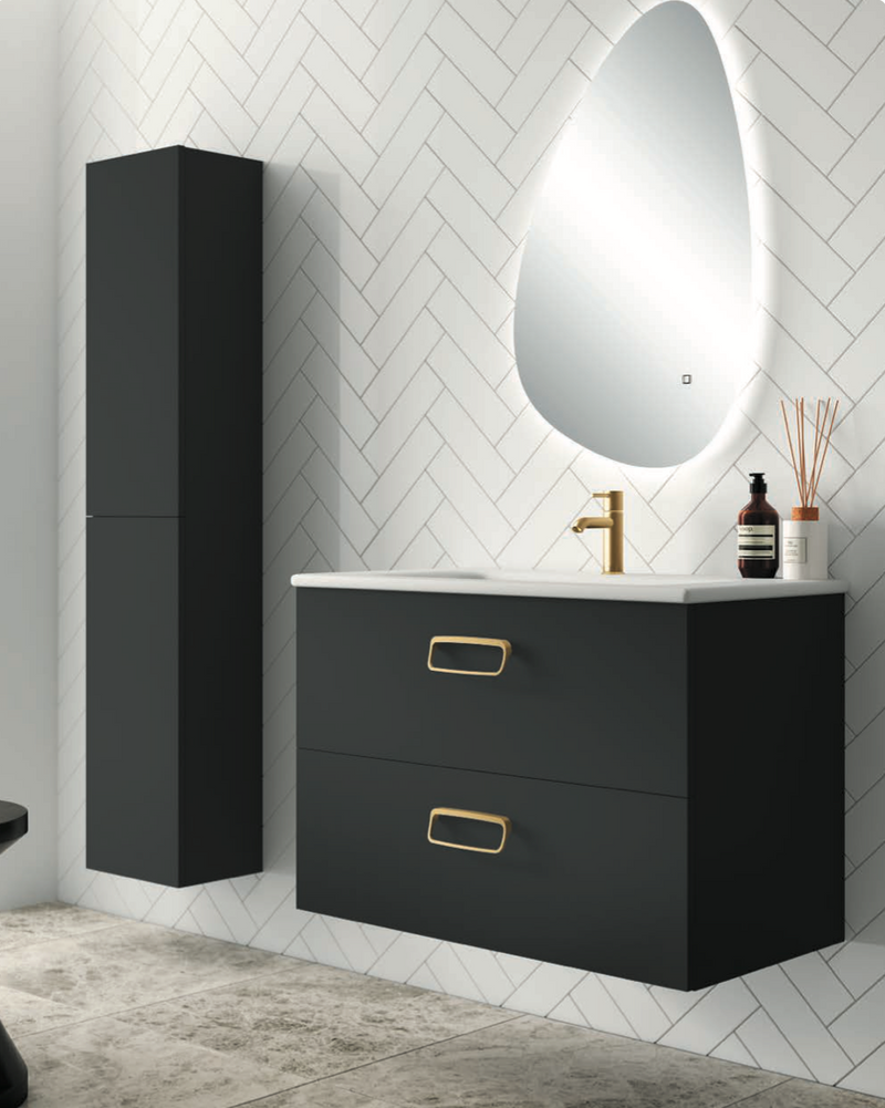 Azure Soft Noir Black 500 Wall Hung Vanity with Basin