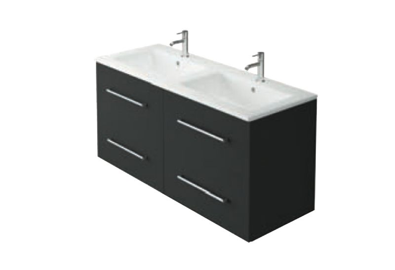 Azure Soft Noir Black 800 Wall Hung Vanity with Basin