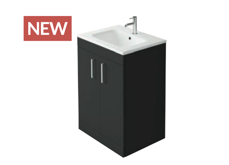 Azure Soft Noir Black 610 Floorstanding Vanity with Basin