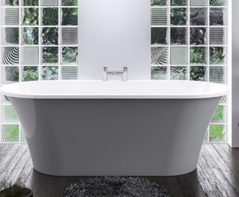 Margravine Gloss Grey Double Skinned Acrylic Freestanding Bath 1660 x 730mm