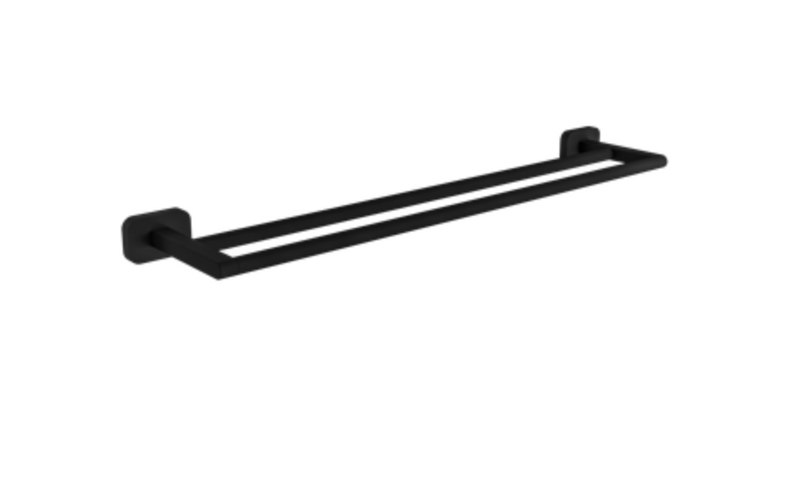 Asti Black Double Towel Rail