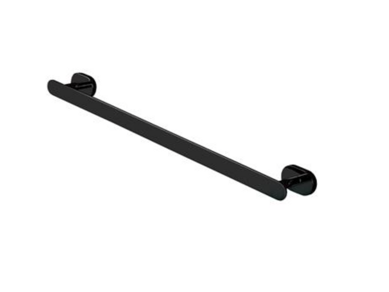 Salerno Matt Black Single Towel Rail