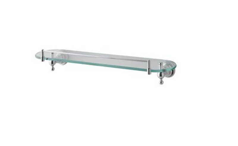 Rockingham Solid Brass Glass Shelf with Barrier