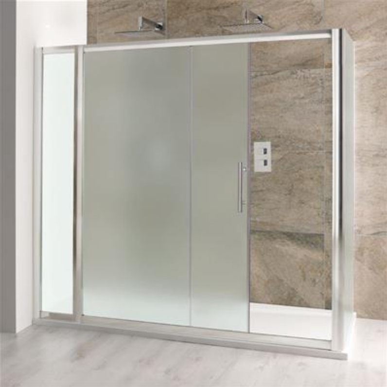 Volente Frosted Glass 6mm Sliding Door Enclosure 1400 x 1850mm