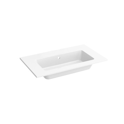 Attila Noir 1000mm Floorstanding Basin Unit with Matt Black Handles & No Tap Hole Basin - Matt White