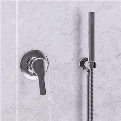 Bundle 13 Chrome Concealed Valve with Elbow Outlet, Shower Hose and Handset