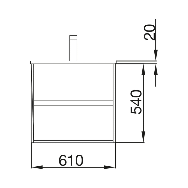 Noja 600mm Wall Hung Vanity Unit 2 Drawer Gloss White + Basin