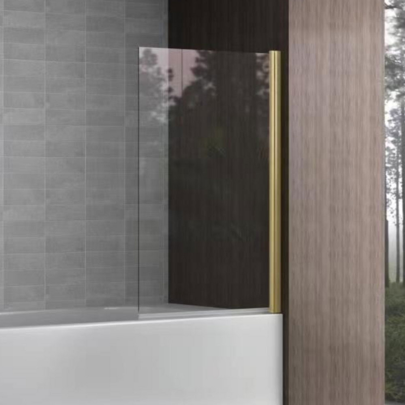 Aqua Velar Brushed Brass 6mm Bath Screen 800 x 1400mm