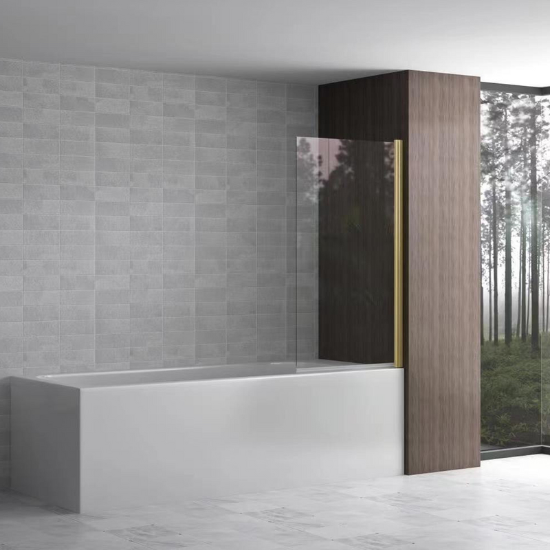 Aqua Velar Brushed Brass 6mm Bath Screen 800 x 1400mm