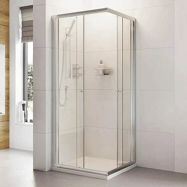 Haven6 Chrome Offset Corner Entry Shower Enclosure 760 x 1000mm