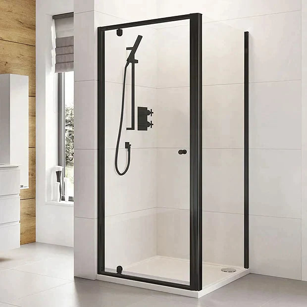 Haven6 Matt Black Sliding Door Shower Enclosure 1000 x 1900mm