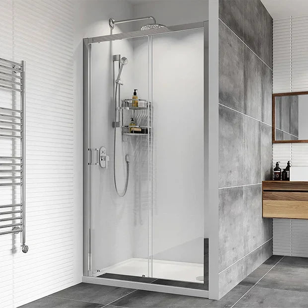 Haven8 Chrome Sliding Door Shower Enclosure 1000 x 1950mm