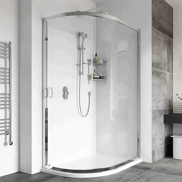 Haven8 Chrome One Door Offset Quadrant Shower Enclosure 900 x 1200mm