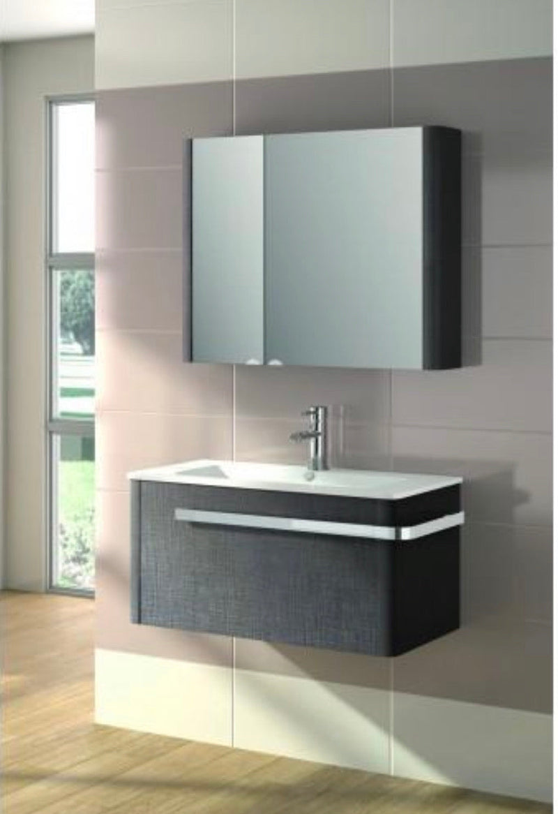 Linen 800mm Basin & Wall Mounted Vanity Unit - Choose Colour