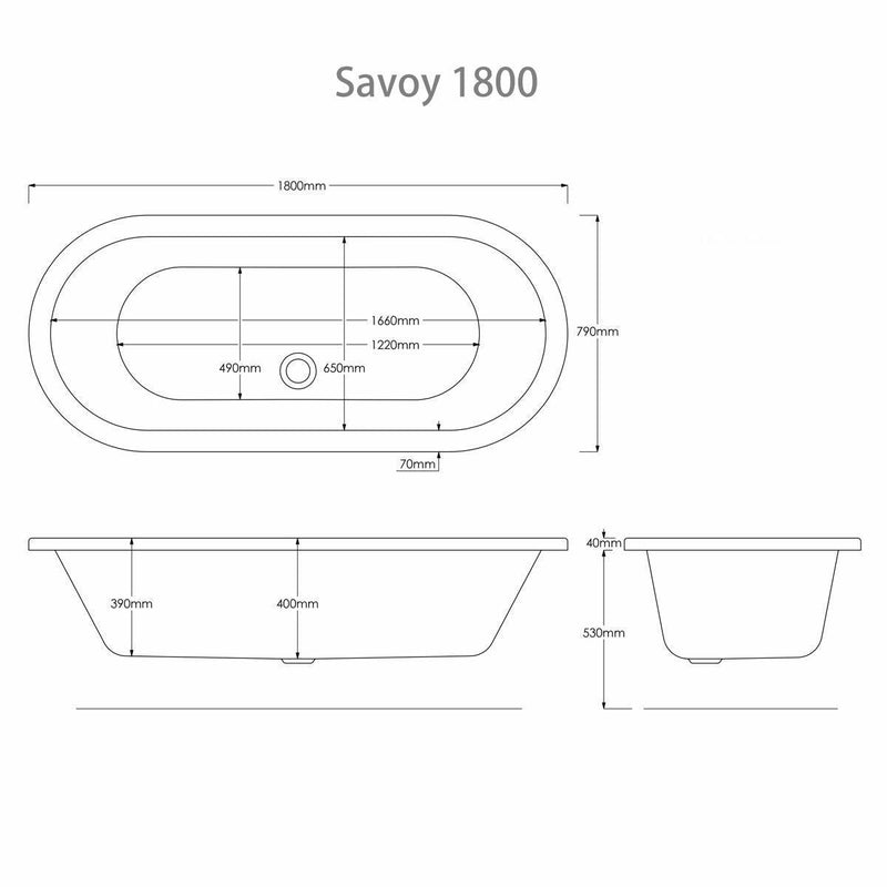 Trojan Savoy Double Ended Skirted Bath 1800