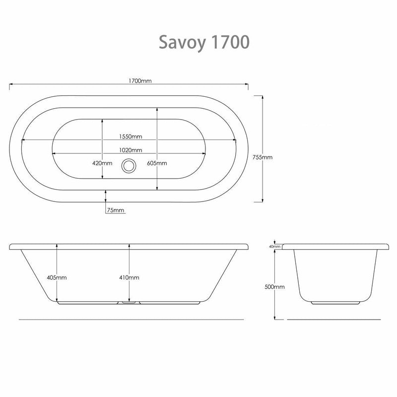 Trojan Savoy Double Ended Skirted Bath 1700