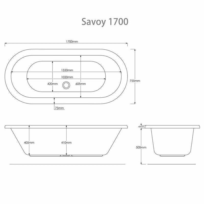 Trojan Savoy Double Ended Skirted Bath 1800