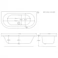 Trojan Curve 'D' Shape Double Ended Bath 1700 x 800mm