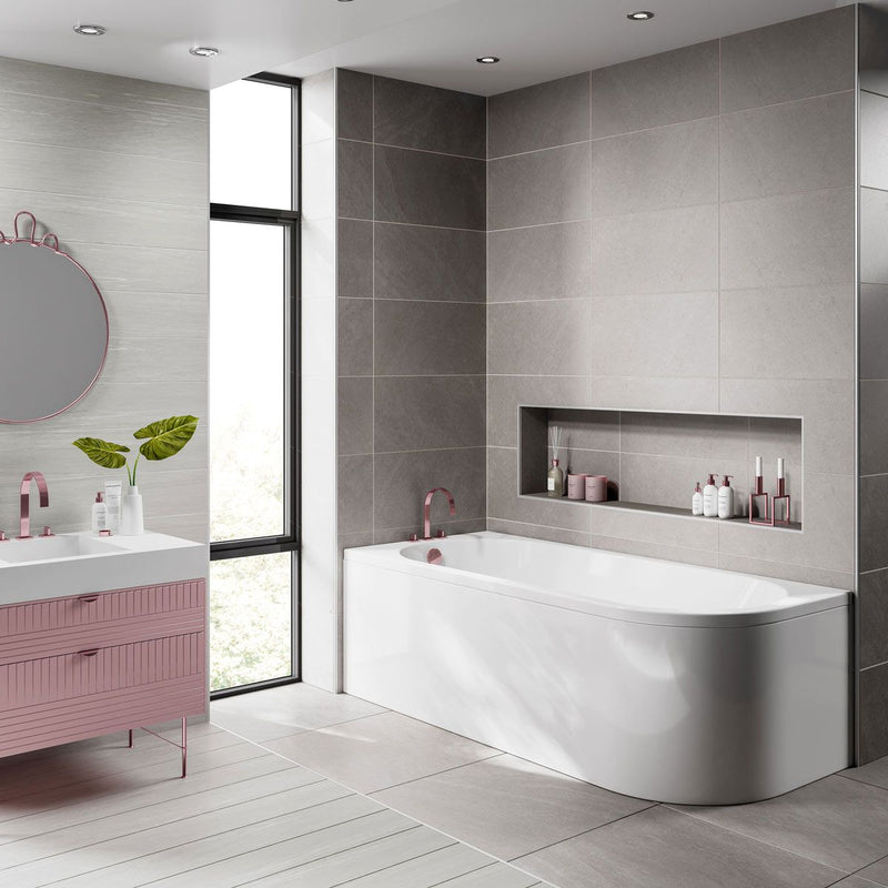 Trojan J Shape Single Ended Bath 1500 x 750mm RH