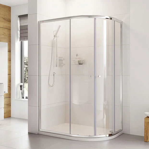 Haven6 Chrome Two Door Offset Quadrant Shower Enclosure 1200 x 900mm