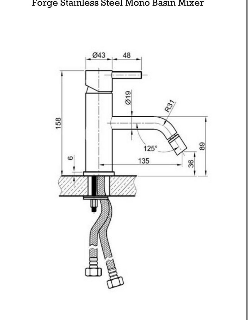 Forge Stainless Steel Mono Basin Mixer