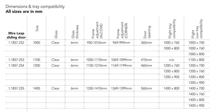 Mira Leap 1200mm Sliding Shower Door