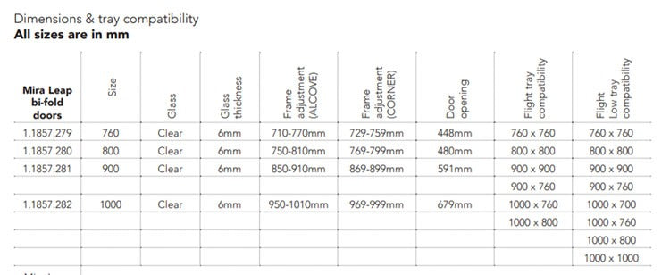 Mira Leap 800mm Bi-Fold Shower Door