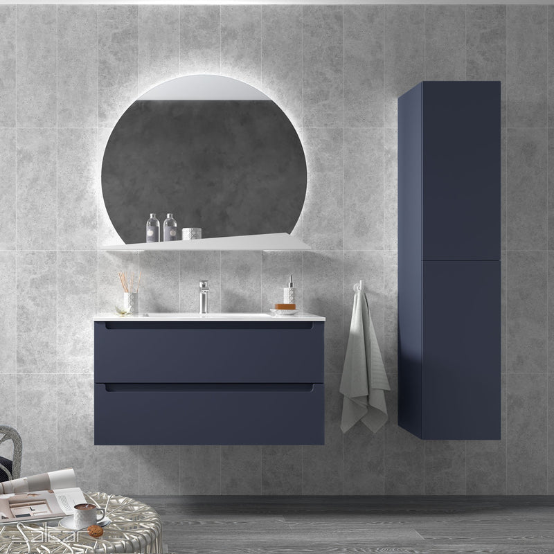 Monterrey 1000 Wall Hung Vanity Unit + Basin - Matt Night Blue