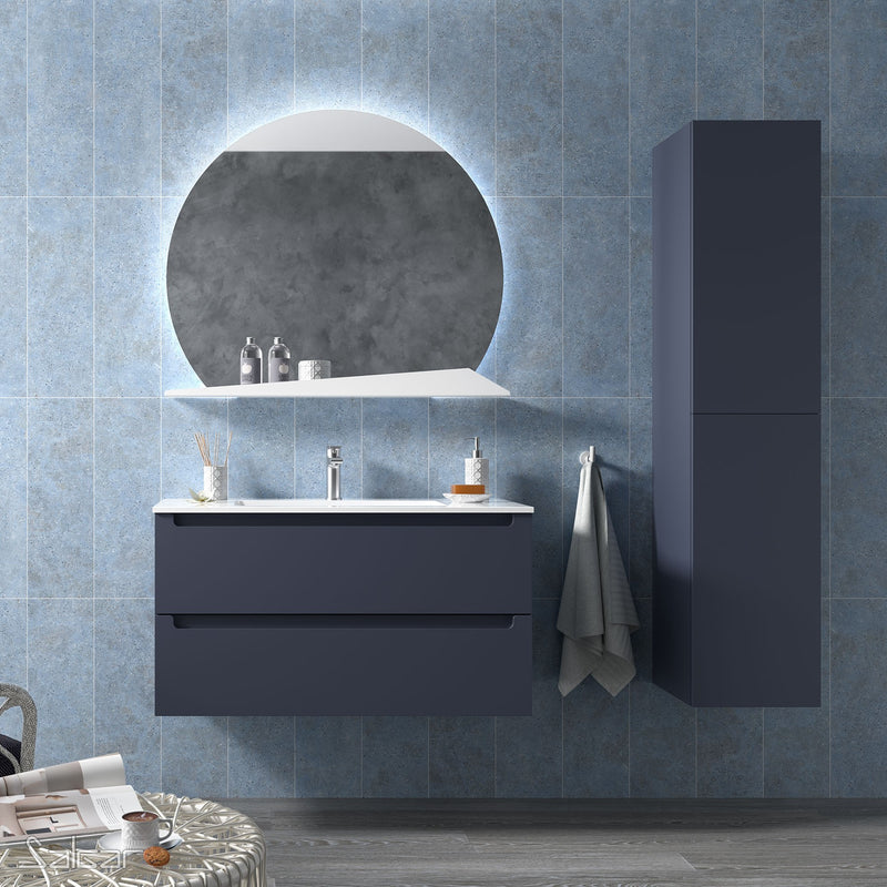 Monterrey 1000 Wall Hung Vanity Unit + Basin - Matt Night Blue