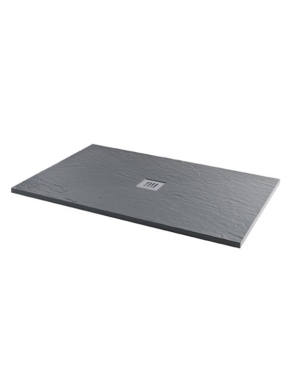 MX Ash Grey Rectangular Mineral Shower Tray - Select Size