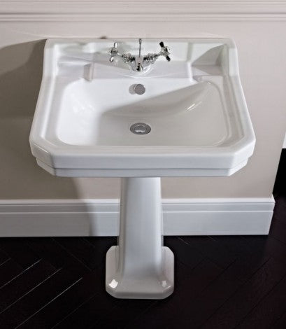 Tavistock Vitoria 605mm Basin with Pedestal - 1 or 2 Tap Hole