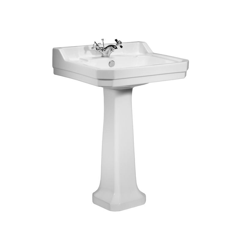 Tavistock Vitoria 605mm Basin with Pedestal - 1 or 2 Tap Hole