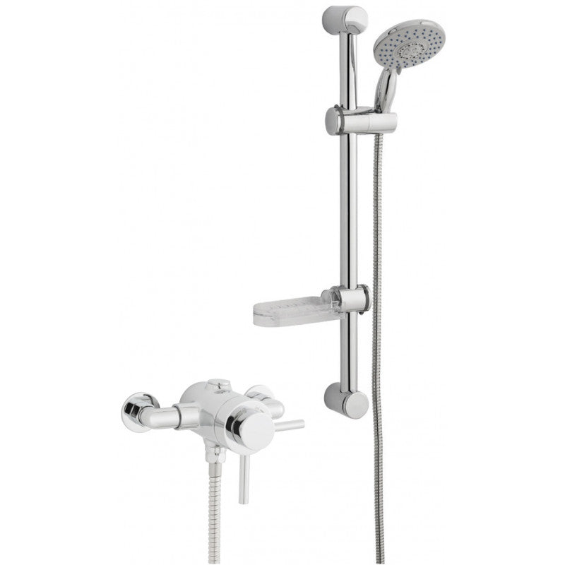 Kartell Option 4 Thermostatic Exposed Shower With Adjustable Slide Rail Kit