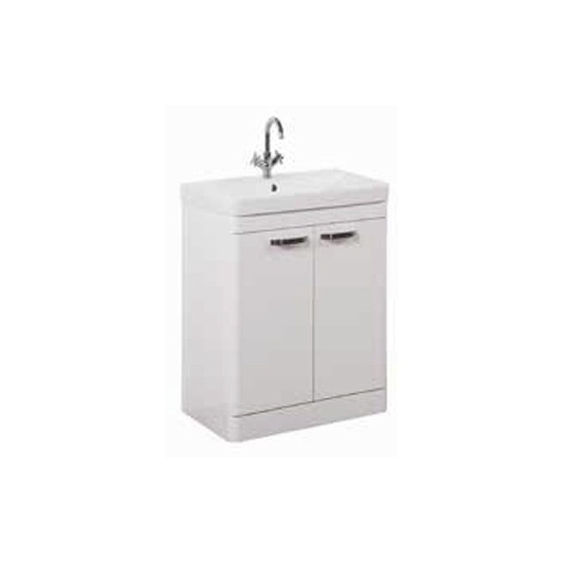 Kartell Options 600mm Floor Standing 2 Door Unit & Ceramic Basin - Choose Colour