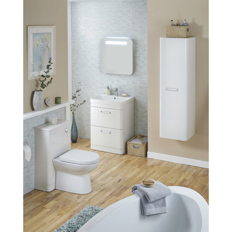 Kartell Metro 800mm White Floor Standing Drawer Unit With Ceramic Basin